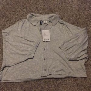 Grey flowy crop top